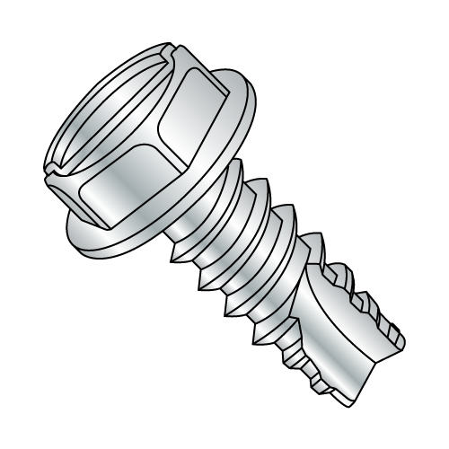 Hex Washer - Slotted - Type 25 - Thread Cutting Screws - Zinc