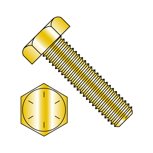 Grade 8 - Hex Tap Bolts - Fully Threaded - Zinc Yellow