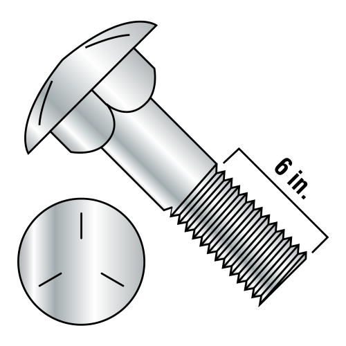 "Shaker Screen" Carriage Bolts - Grade 5 - Zinc