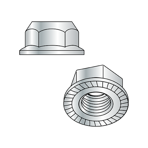 DIN 6923 - Serrated Hex Flange Nuts - Class 10 - Zinc