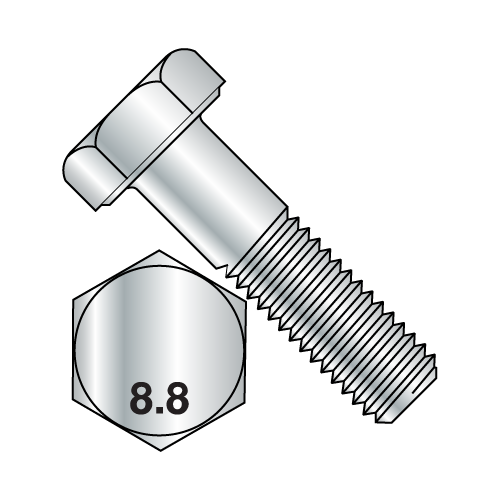 DIN 931 - Hex Cap Bolts - Partial Thread - Class 8.8 - Zinc