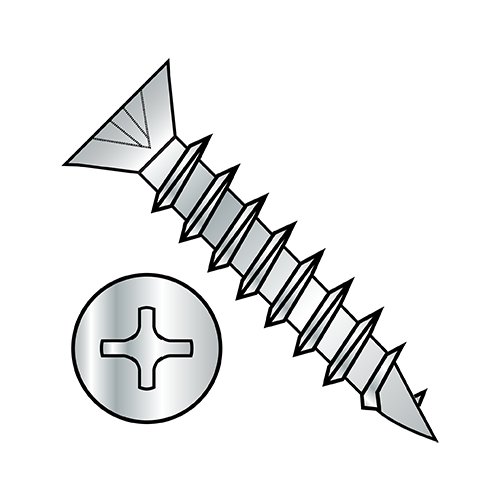 Flat - Phillips - Deep Thread Wood Screws - Zinc