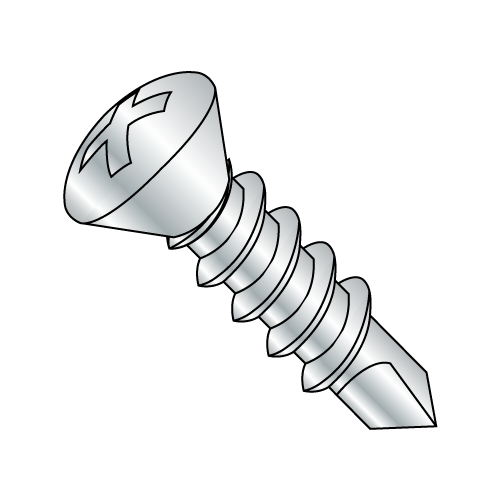 Oval - Phillips - Self Drilling Screws - Zinc