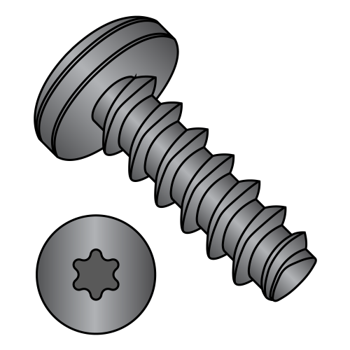 Pan - Six Lobe - Generic Alternatives to Plastite® - 48-2 Thread Rolling Screws* - Black Oxide over 18-8