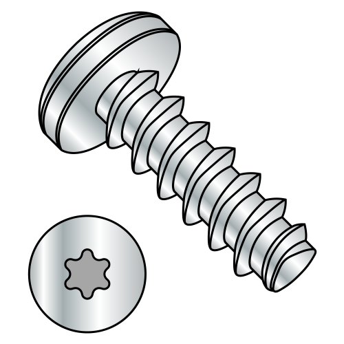 Pan - Six Lobe - Generic Alternatives to Plastite® / Plas-Fix® 45 Thread Rolling Screws* - Zinc