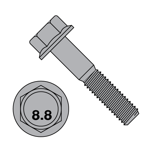 DIN 6921 - Hex Flange Bolts - Class 8.8 - Plain Finish