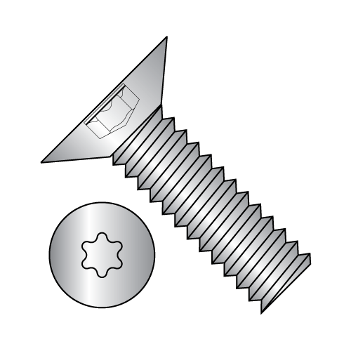 Flat 100° - Six Lobe - Machine Screw - Full Thread - 18-8 Stainless