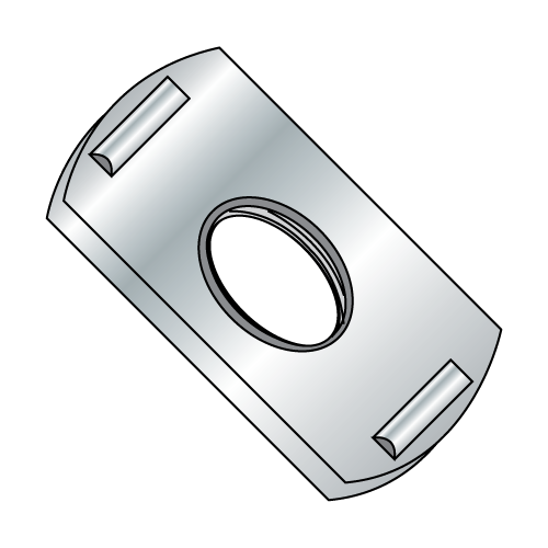 Tab Weld Nuts - Ribbed Projection - Center Hole - Plain Finish