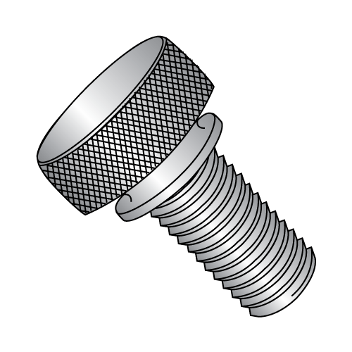 Knurled Thumb Screws - with Washer Face - 303 Stainless
