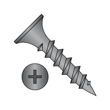 6X1 1/8 Bugle Phillips - Drywall Screws - Coarse Thread - Sharp Point - Black Phosphate