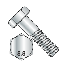 DIN 931 - Hex Cap Bolts - Partial Thread - Class 8.8 - Zinc
