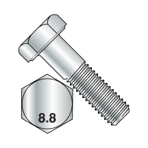 M20X90 DIN 931 - Hex Cap Bolts - Partial Thread - Class 8.8 - Zinc