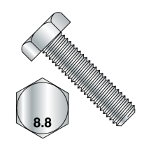 M8X12 DIN 933 - Hex Cap Bolts - Full Thread - Class 8.8 - Zinc