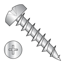 6-13X3/8 Pan - Phillips - Deep Thread Wood Screws - Zinc