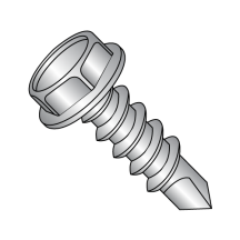 1/4-14X4 Hex Washer - Unslotted - Self Drilling Screws - 18-8 Stainless