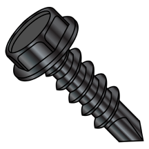10-16X1/2 Unslotted - Hex Washer - Self Drilling Screws - Black Zinc - 1,000 Hour Salt Spray Rated