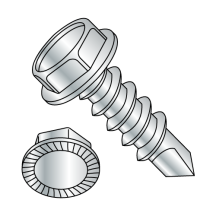 10-16X5/8 Serrated Hex Washers - Unslotted - Self Drilling Screws - Zinc