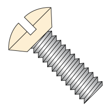 Oval - Undercut - Slotted - Machine Screws  - Ivory Painted Head - Zinc