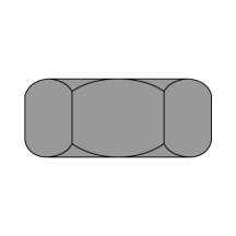7/8-9 Finished Hex Nuts - Grade 2 - Plain Finish