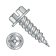 10-16X1 Combination Drive - Hex Washer - Self Piercing Screws - Zinc